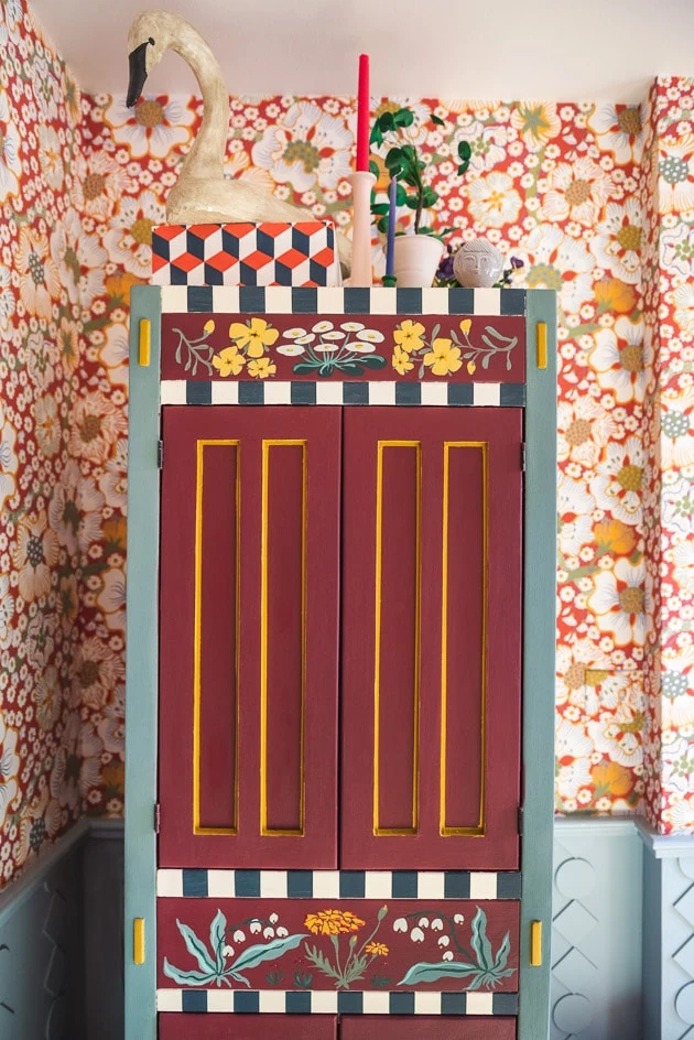 How to paint a folk art cabinet - The House That Lars Built